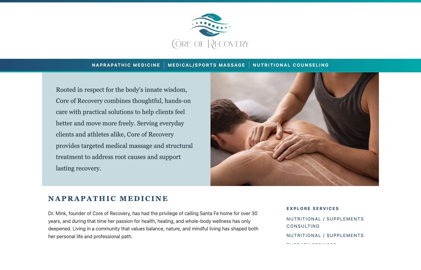 Core of Recovery website