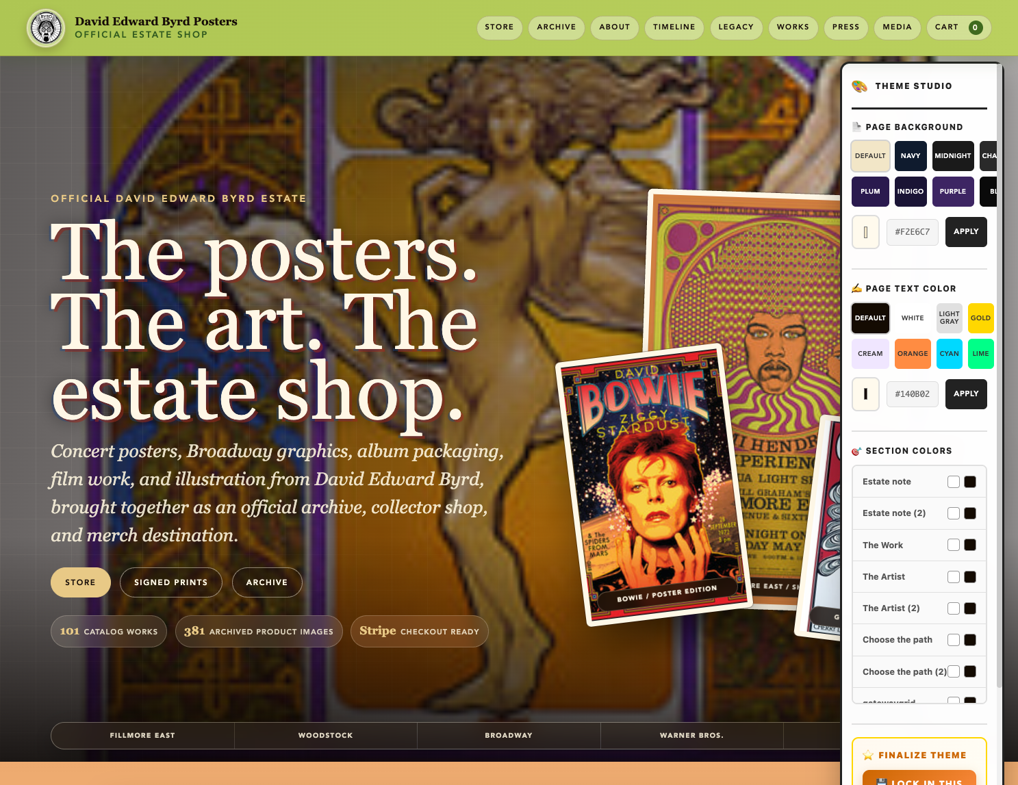 David Edward Byrd Posters estate store